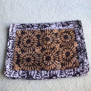 Set of 4 Vintage Handmade Brown & Orange Batik African-Inspired Placemats